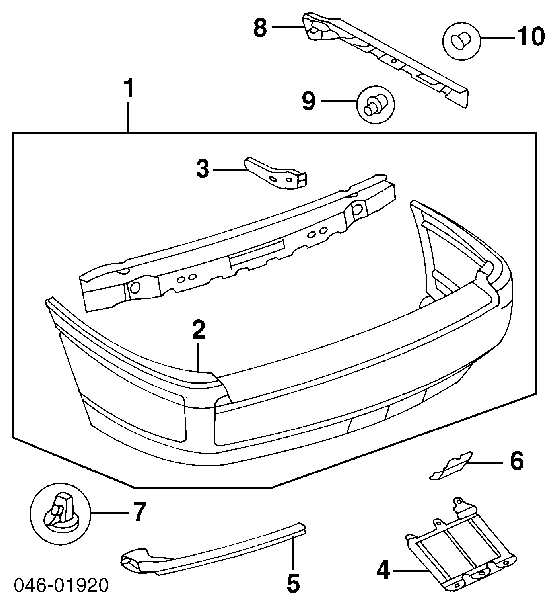 Zderzak tylny do Volkswagen Passat B3, B4 3A2, 351, 312
