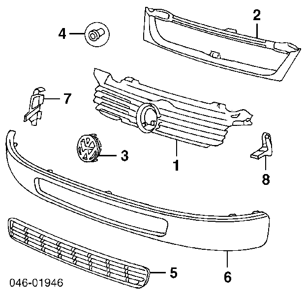 7D085365401C VAG Atrapa chłodnicy