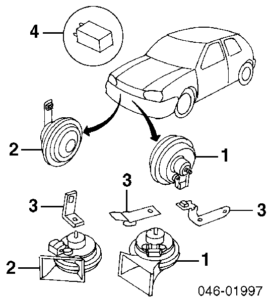 Syrena alarmu Volkswagen Golf 2 (19E, 1G1)