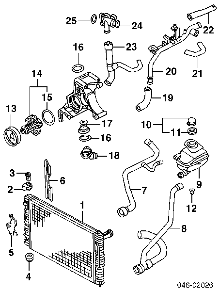 Przewód (króciec) termostatu Audi 80 (81, 85, B2)