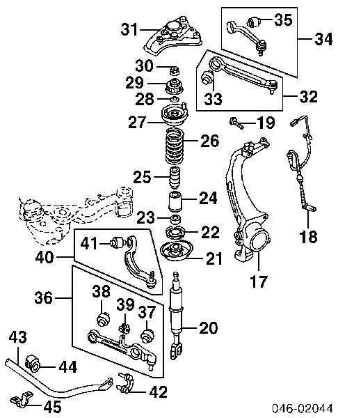 Amortyzator przedni Audi A4 Avant B5 (8D5)