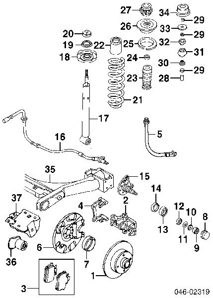 Nakrętka piasty tylnej Audi 80 (89, 89Q, 8A, B3)