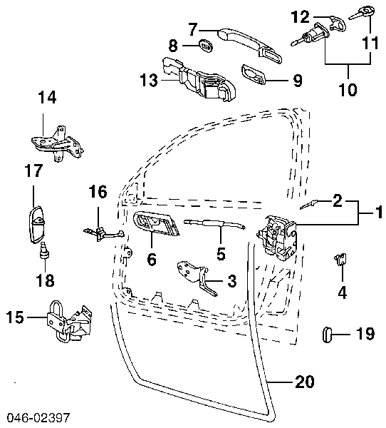 Zamek drzwi przednich lewych 178562 Febi