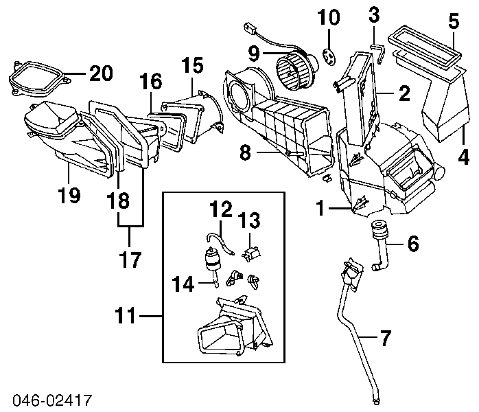 Silniczek wentylatora nagrzewnicy (ogrzewacza wnętrza) Audi 80 (89, 89Q, 8A, B3)