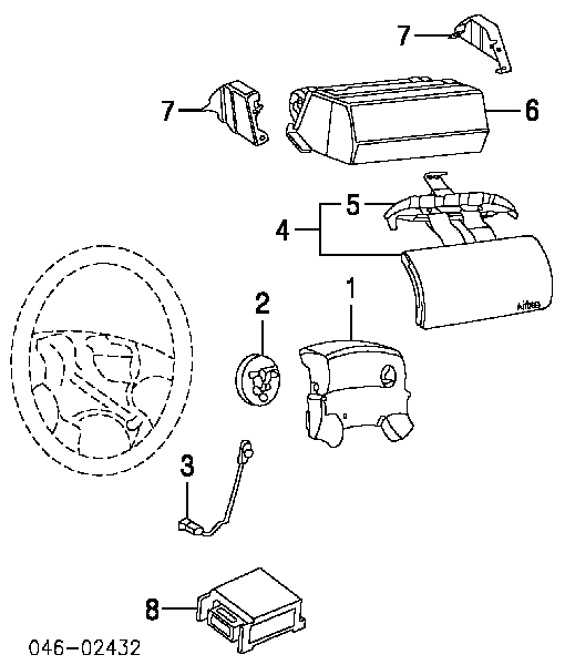 1J0959653A VAG pierścień kontaktowy airbag, taśma kierownicy