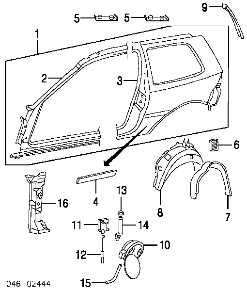 Nadkole błotnika tylnego lewe Volkswagen Golf 4 (1J5)