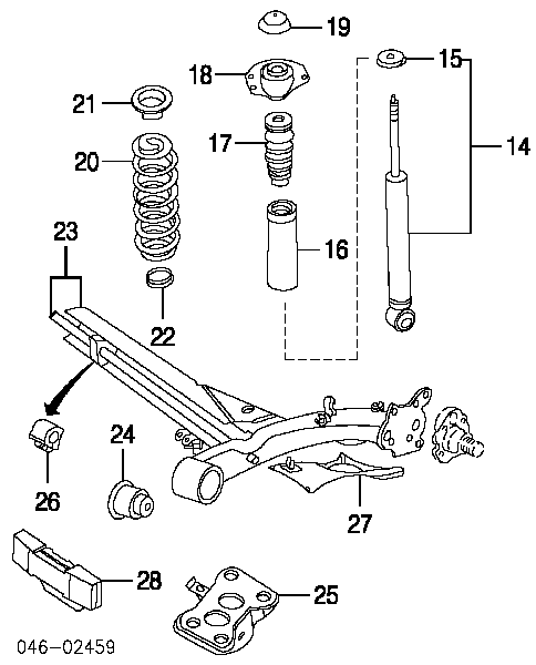 1J0500051K VAG korpus osi tylnej