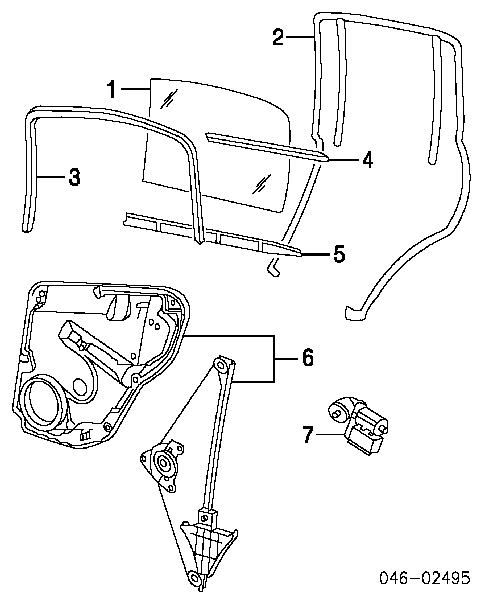 3B5839461A VAG Mechanizm podnoszenia szyby drzwi tylnych lewych