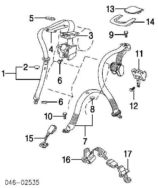 Zatrzask pasów bezpieczeństwa Audi 80 (89, 89Q, 8A, B3)