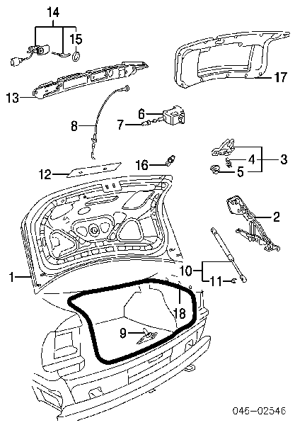 Amortyzator klapy bagażnika (3/5 drzwi-tylnych) Audi A4 B5 (8D2)