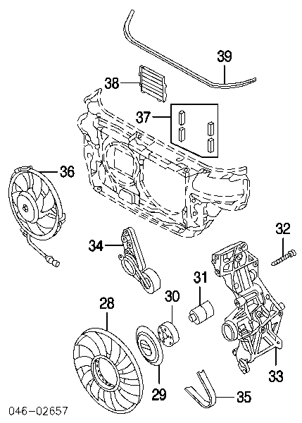 Wspornik podporowy sprzęgła wiskotycznego układu chłodzenia Volkswagen Beetle (9C1, 1C1, 9G1)