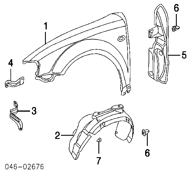 Błotnik przedni lewy Volkswagen Passat (B5, 3B3)