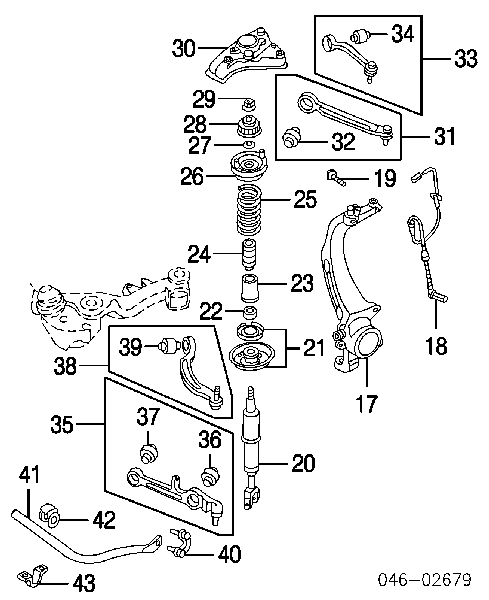 4B0407515 VAG silentblock przedniego wahacza górnego