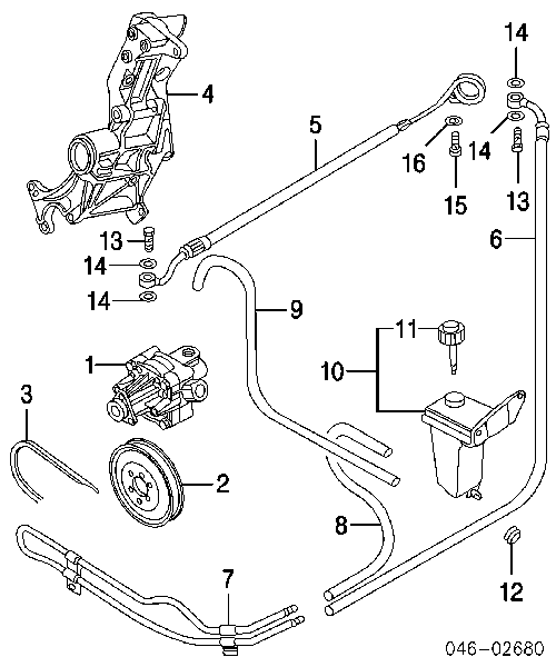 Przewód hydraulicznego układu wspomagania wysokiego ciśnienia, od pompy do maglownicy (mechanizmu) Audi A4 B5 (8D2)