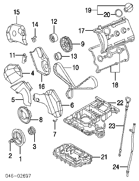 Bagnet poziomu oleju w silniku Audi A8 D2 (4D2, 4D8)