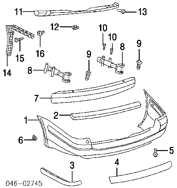 Wzmocnienie zderzaka tylnego Volkswagen Passat (B5, 3B2)