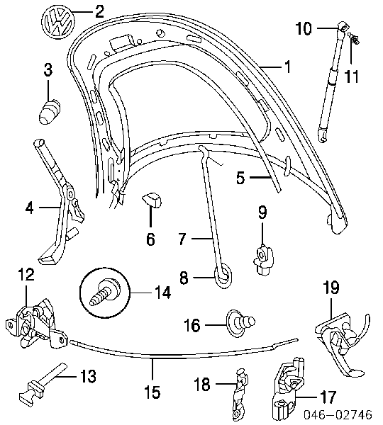 Silentblock siłownika maski Volkswagen Vento (1H2)