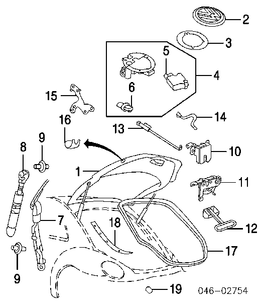 Amortyzator klapy bagażnika (3/5 drzwi-tylnych) Volkswagen Beetle (9C1, 1C1, 9G1)