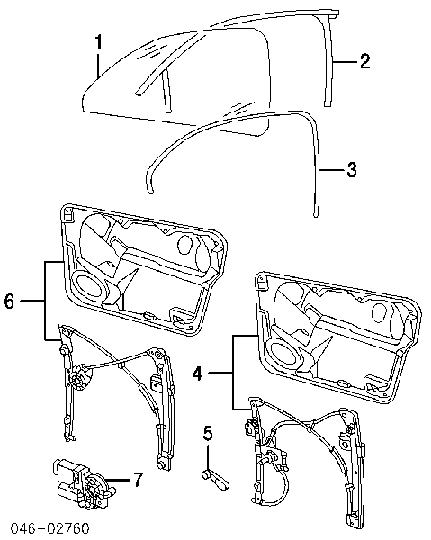 1C0837655C VAG Mechanizm podnoszenia szyby drzwi przednich lewych