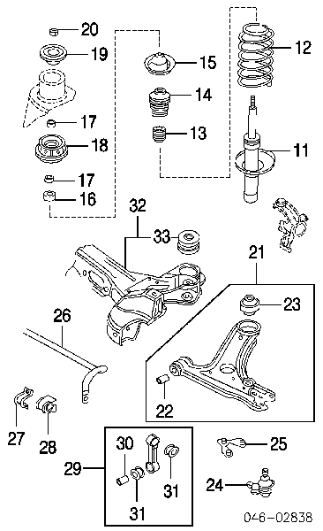 Stabilizator przedni Volkswagen Bora (1J2)