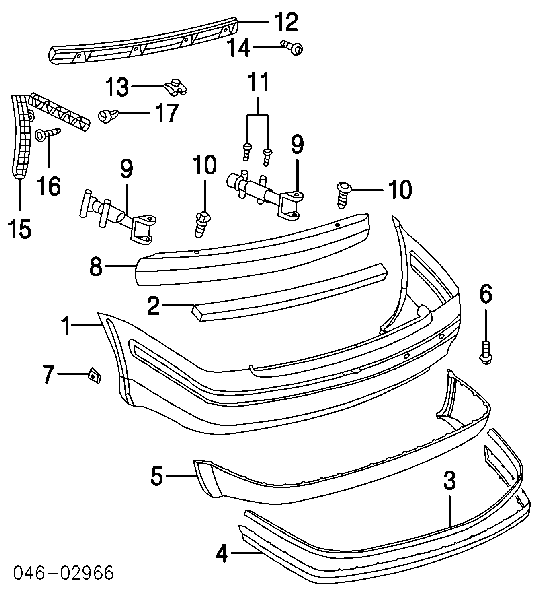 3B5807311A VAG Wzmocnienie zderzaka tylnego