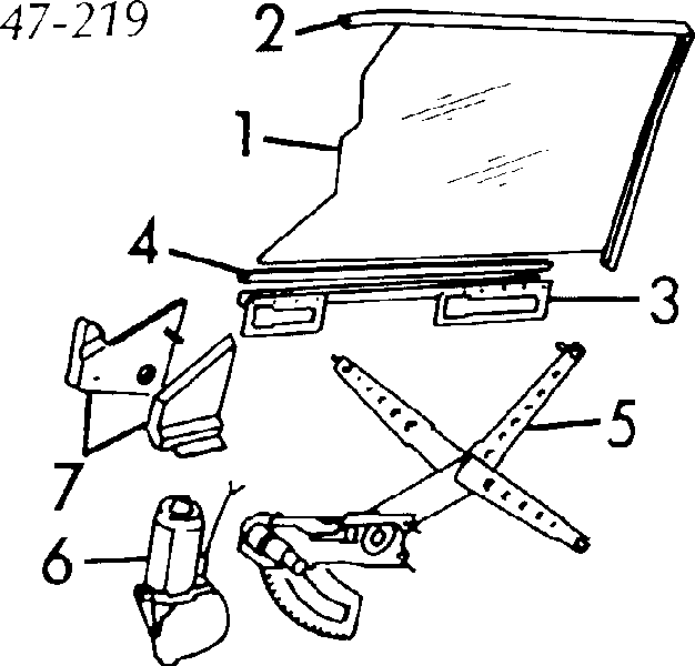 Mechanizm podnoszenia szyby drzwi przednich lewych Volvo 740 (744)