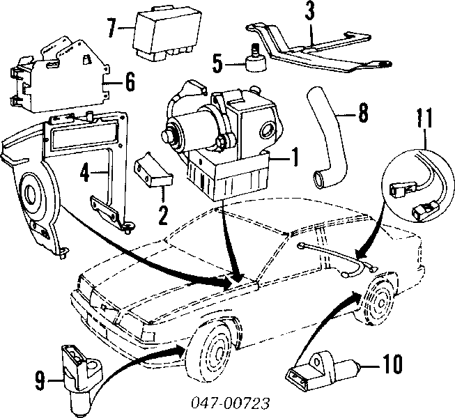 Czujnik ABS przedni Volvo V70 1 (LV)