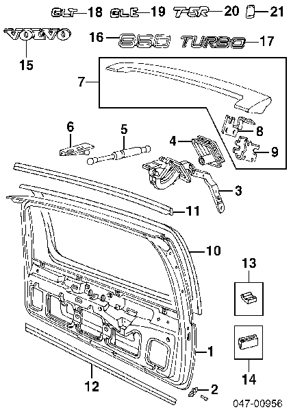 9485548 Volvo amortyzator klapy bagażnika (3/5 drzwi-tylnych)