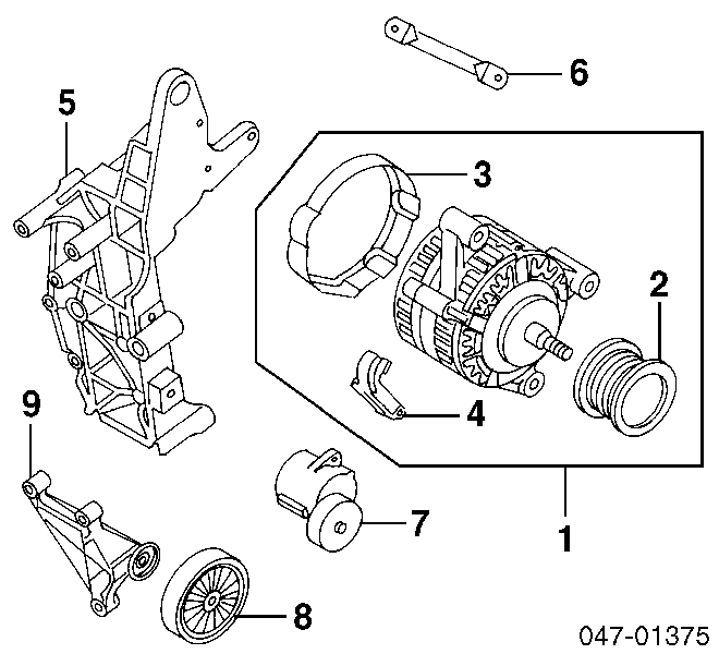 Wspornik alternatora do Volvo V40  VW