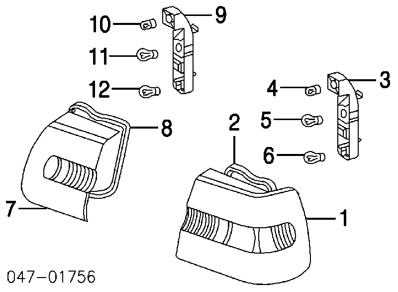 Lampa zespolona tylna prawa wewnętrzna Volvo S70 (LS, LT)