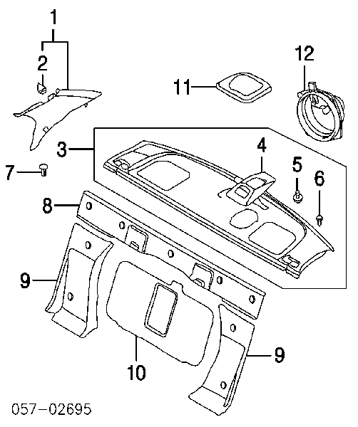 Głośnik tylnej półki Mitsubishi Outlander 1 (CU)