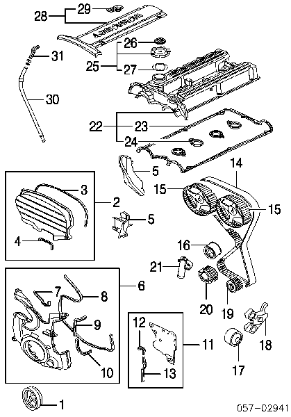 MD131259 Mitsubishi śruba koła pasowego wału korbowego