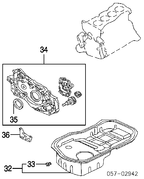 SMD343563 Market (OEM) uszczelniacz wału korbowego przedni