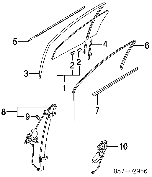 MR991322 Mitsubishi Mechanizm podnoszenia szyby drzwi przednich prawych