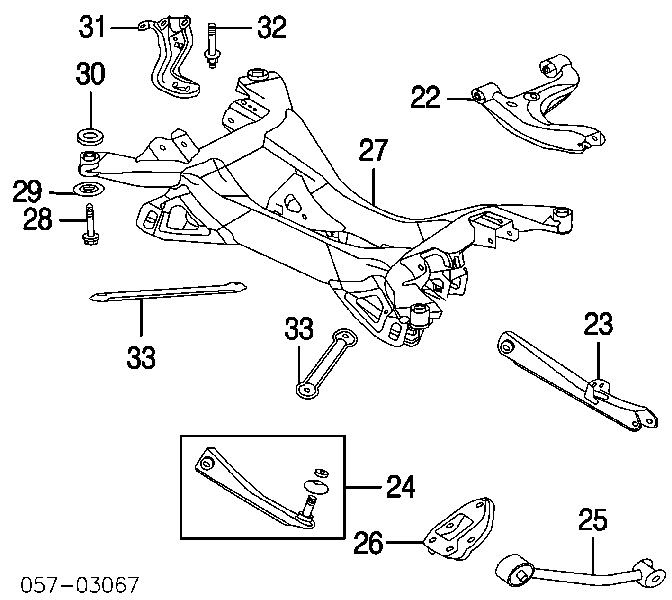 MN150566 Mitsubishi Wahacz zawieszenia tylnego poprzeczny