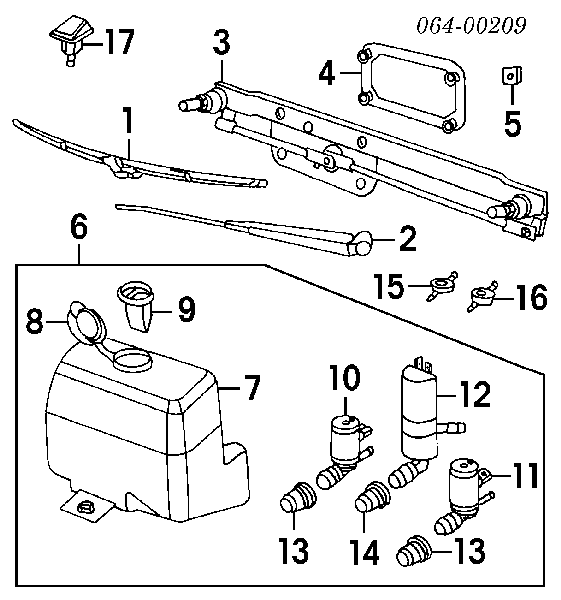 Dysza spryskiwacza szyby przedniej do Land Rover Discovery II LJ ,LT