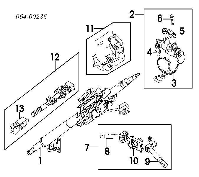 Kolumna (wał) kierownicza (kierownicy) Land Rover Discovery II SUV (LJ ,LT) (1998 - 2004) cena, od 1600,34 USD