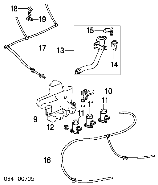 Dysza spryskiwacza szyby przedniej do Land Rover Range Rover II LP, P38A