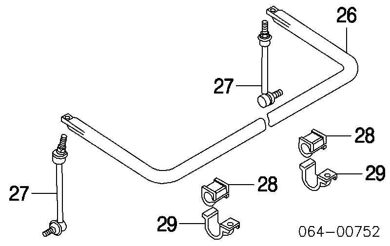 Tuleja stabilizatora przedniego RBX101690 Land Rover