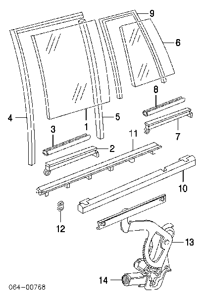 Mechanizm podnoszenia szyby drzwi tylnych lewych Land Rover Discovery 2 (LJ ,LT)