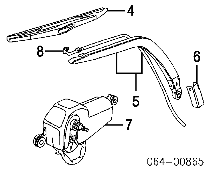 DKB102460 Land Rover Ramię wycieraczki szyby tylnej