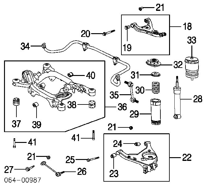 Poduszka pneumatyczna (resor pneumatyczny) mostu tylnego Land Rover Range Rover 3 (L322)