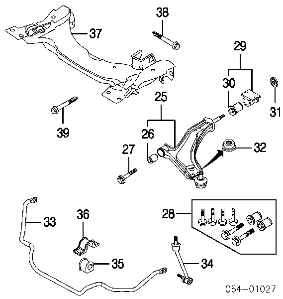RBX101790 Land Rover Silentblock przedniego wahacza dolnego