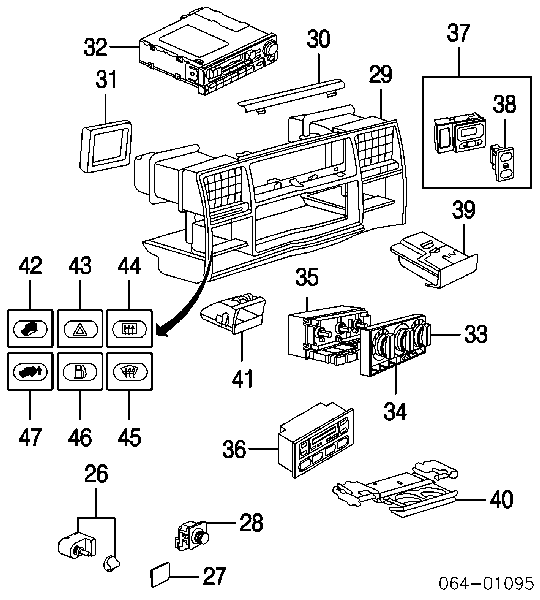 Przycisk włączania światła awaryjnego Land Rover Discovery 2 (LJ ,LT)