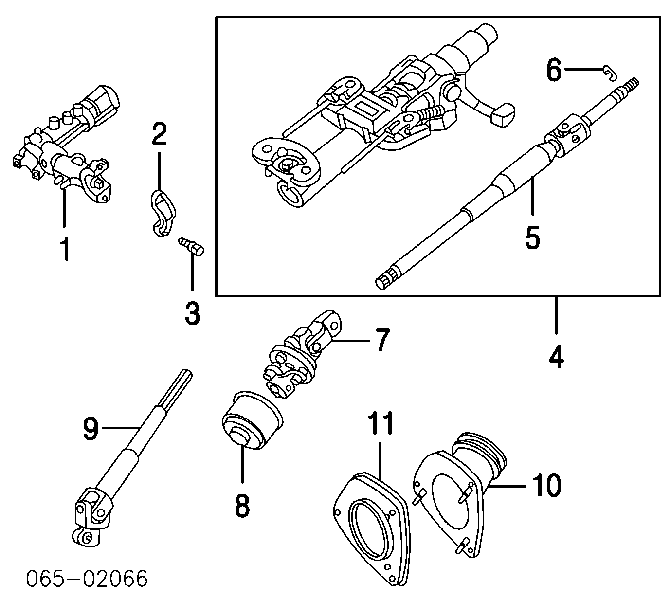 4520248060 Toyota Wał kolumny kierowniczej dolny