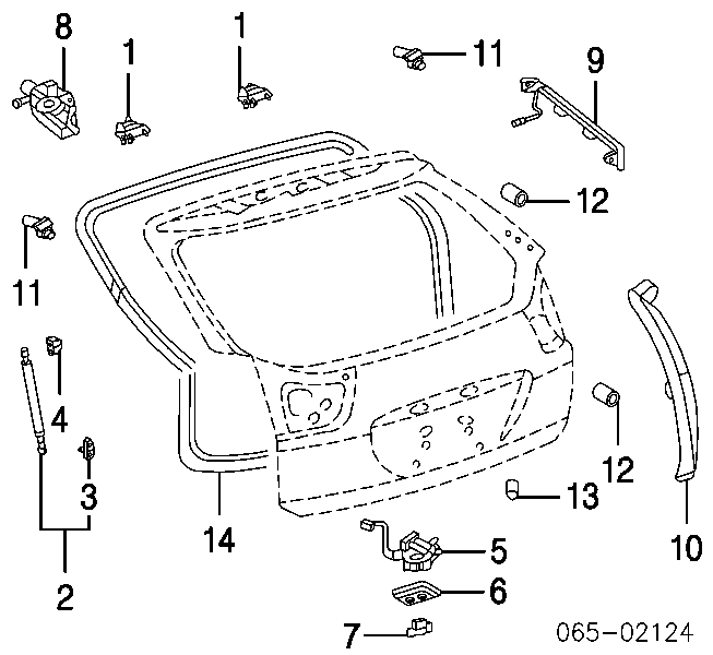 Silniczek zamka klapy bagażnika (drzwi 3/5 tylnych) Lexus RX 330/350 (U3)