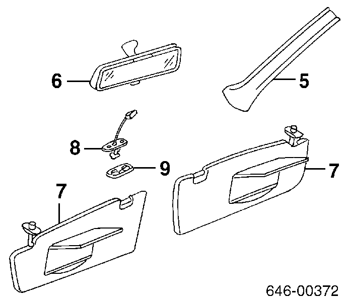 Zacisk / spinka / mocowanie osłony przeciwsłonecznej Seat Cordoba (6L2)