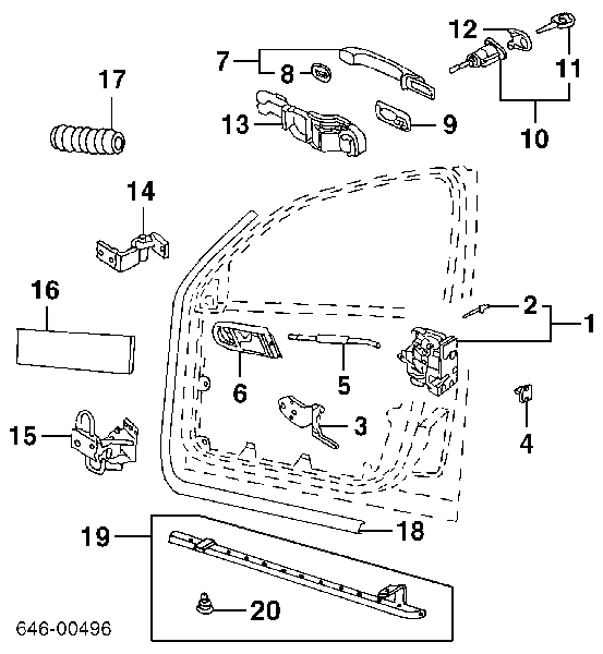 Zawias drzwi przednich prawych Audi A3 (8L1)