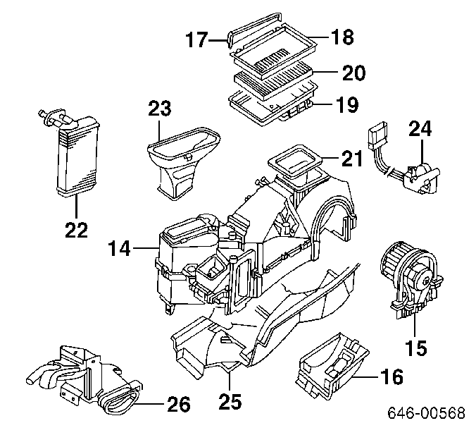 0330773 VAN Wezel silniczek wentylatora nagrzewnicy (ogrzewacza wnętrza)