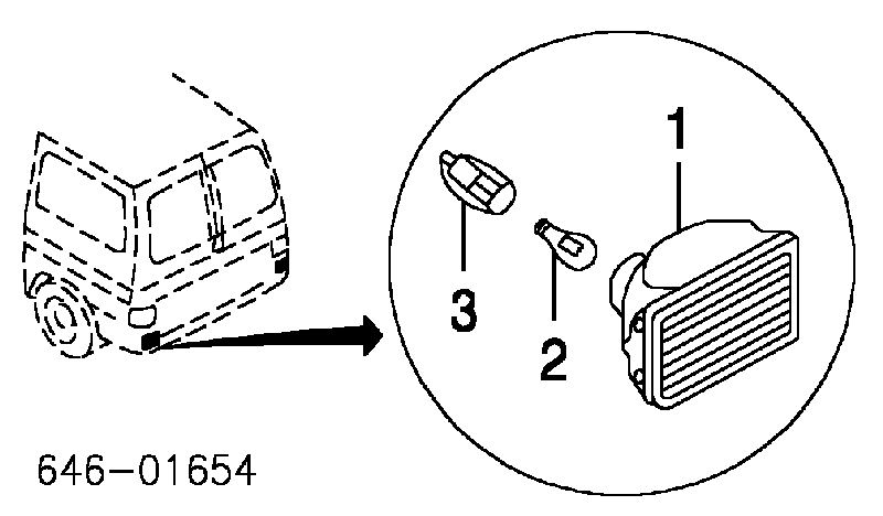 Lampa przeciwmgielna tylna Volkswagen Transporter T4 (70XB, 70XC, 7DB, 7DW)